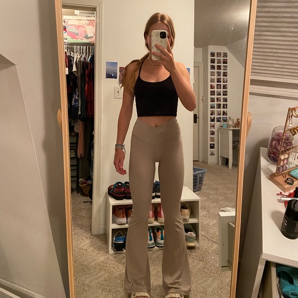 aerie cross flare leggings, great 